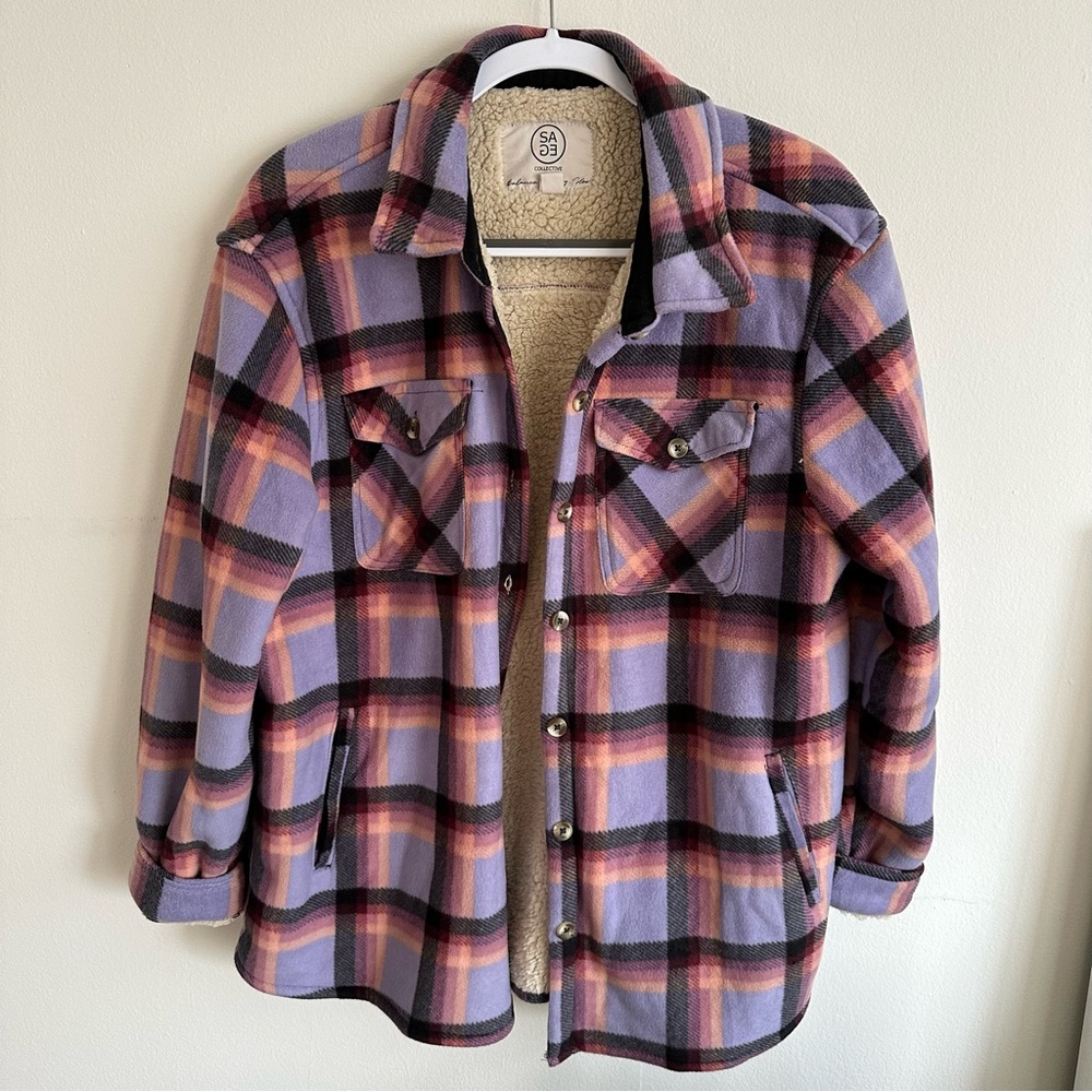 Oversized plaid shacket